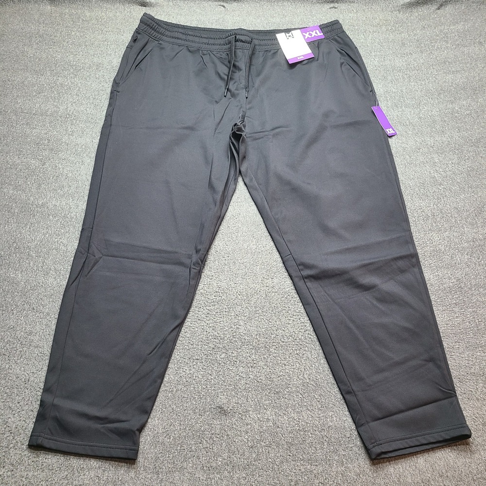 Member's Mark Fleece Pant Mens XXL Black Athletic Jogger Stretch Zipper Pocket
